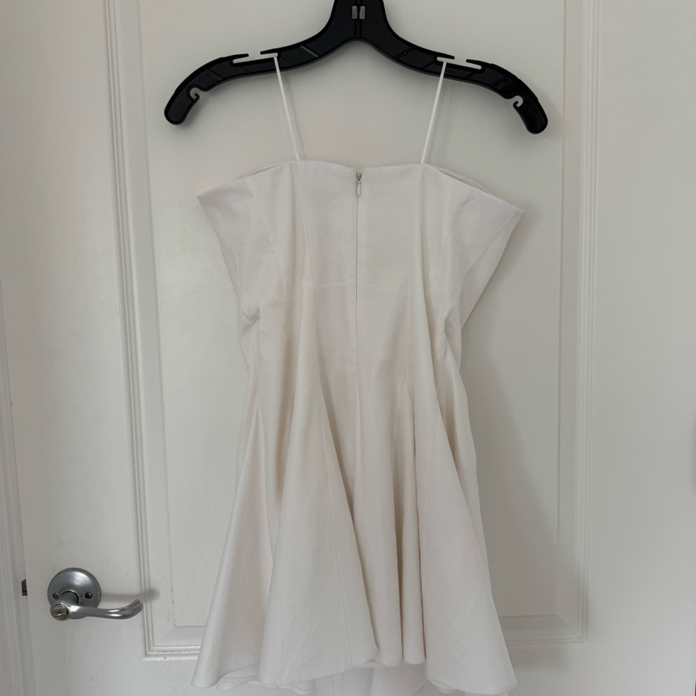Milly Cameron Solid Linen Strapless Dress White Size 2 - Picture 9 of 13